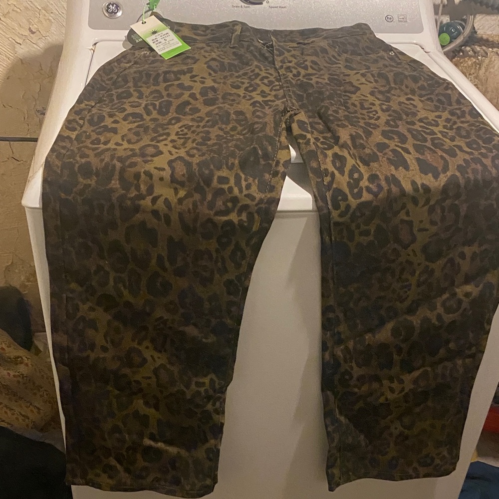 Leopard Print Boot Cut Jeans